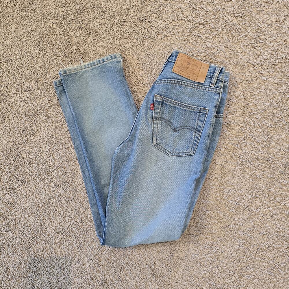 Vintage 90s 501 Levis Button Fly Faded Stone Wash Made In USA Denim Jeans 26x30